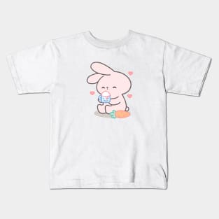 Cute bunny drink sweets Kids T-Shirt